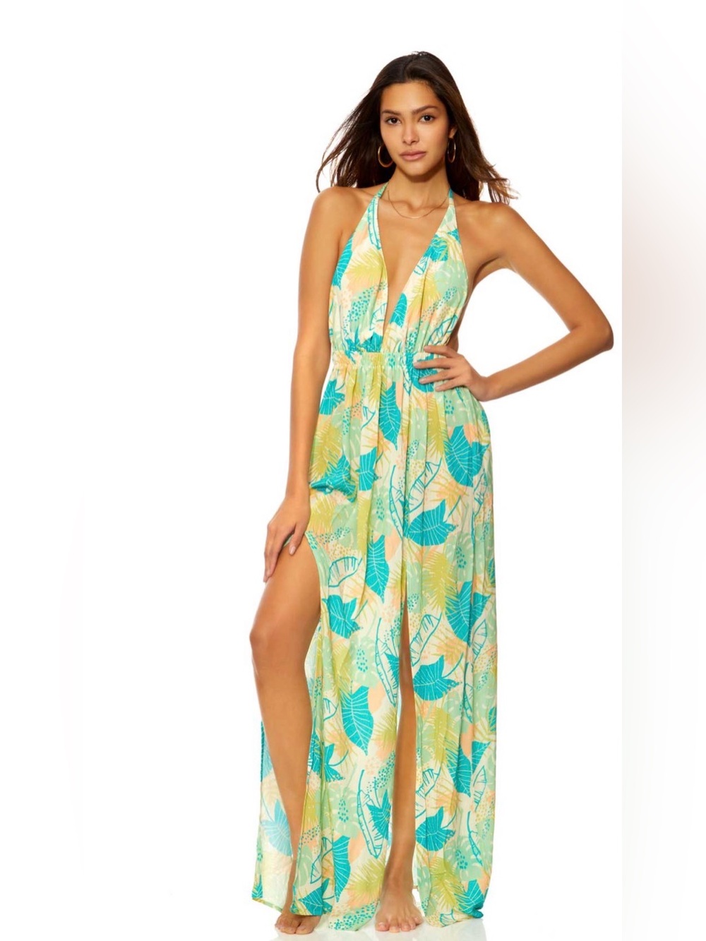Ibiza: Tahiti Low V Halter Neck Dress Cover Up